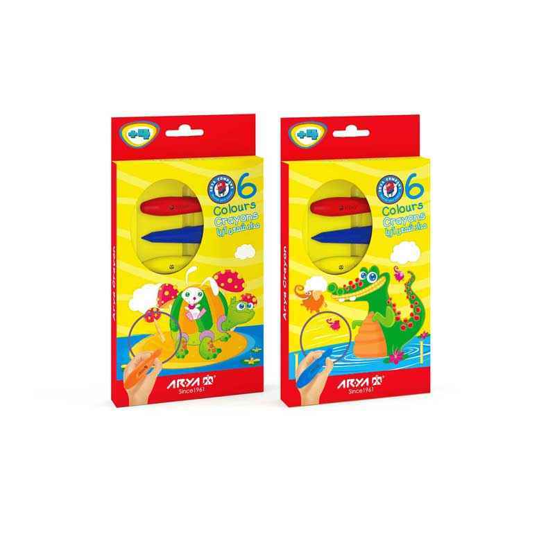 پاستل روغنی 6رنگ مقوایی آریا کد 2051*48عدد*