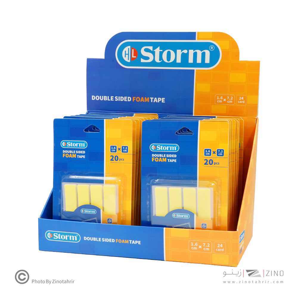 چسب دوطرفه 1میل فوم مستطیل1/6*7/2 سانت 20عددی استورم کدHL-102317