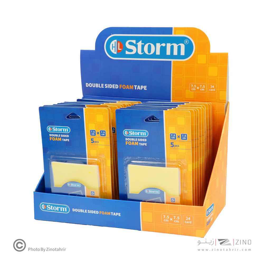 چسب دوطرفه 1میل فوم مربع 7/5*7/5 سانت 5عددی استورم کدHL-102275