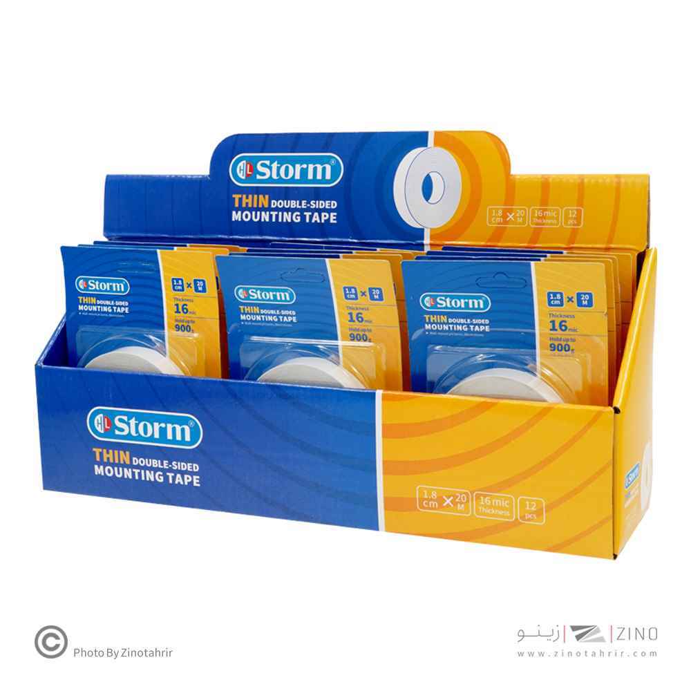 چسب دوطرفه16میکرون پوست پیازی1/8سانت20متری استورم کدHL-102139