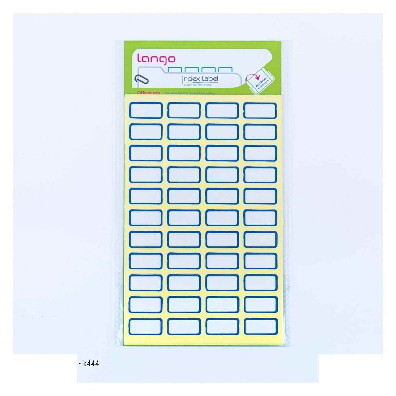 برچسب دورآبی سایز10*20میلیمتر4برگی لانگوکدK-444