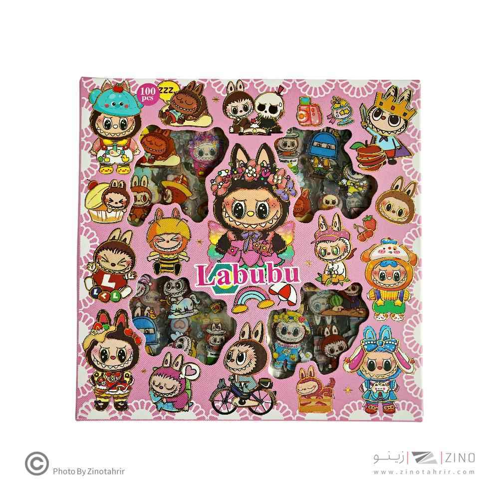 استیکر فانتزی(طرح لبوبو) جعبه ای بزرگ(100عددی) کد008 یاکدSZ-332