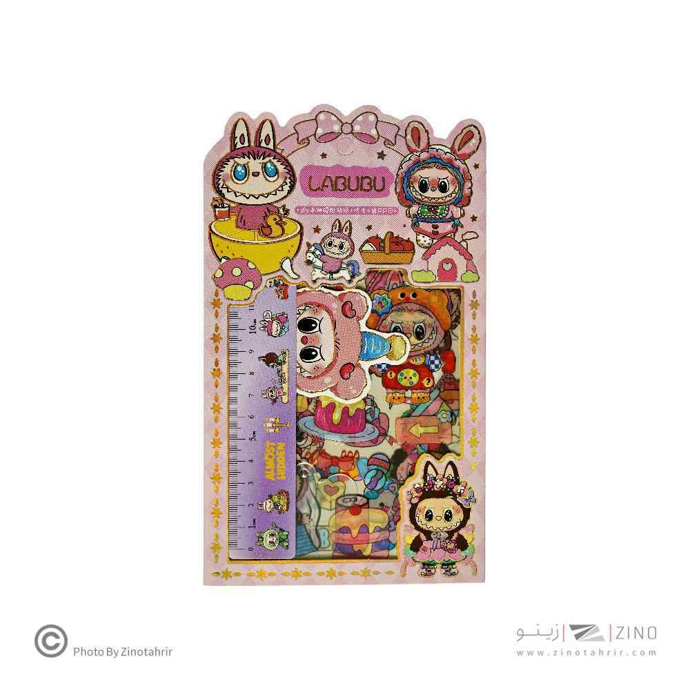 استیکر فانتزی(طرح لبوبو)همراه با خط کش کدSZ-152