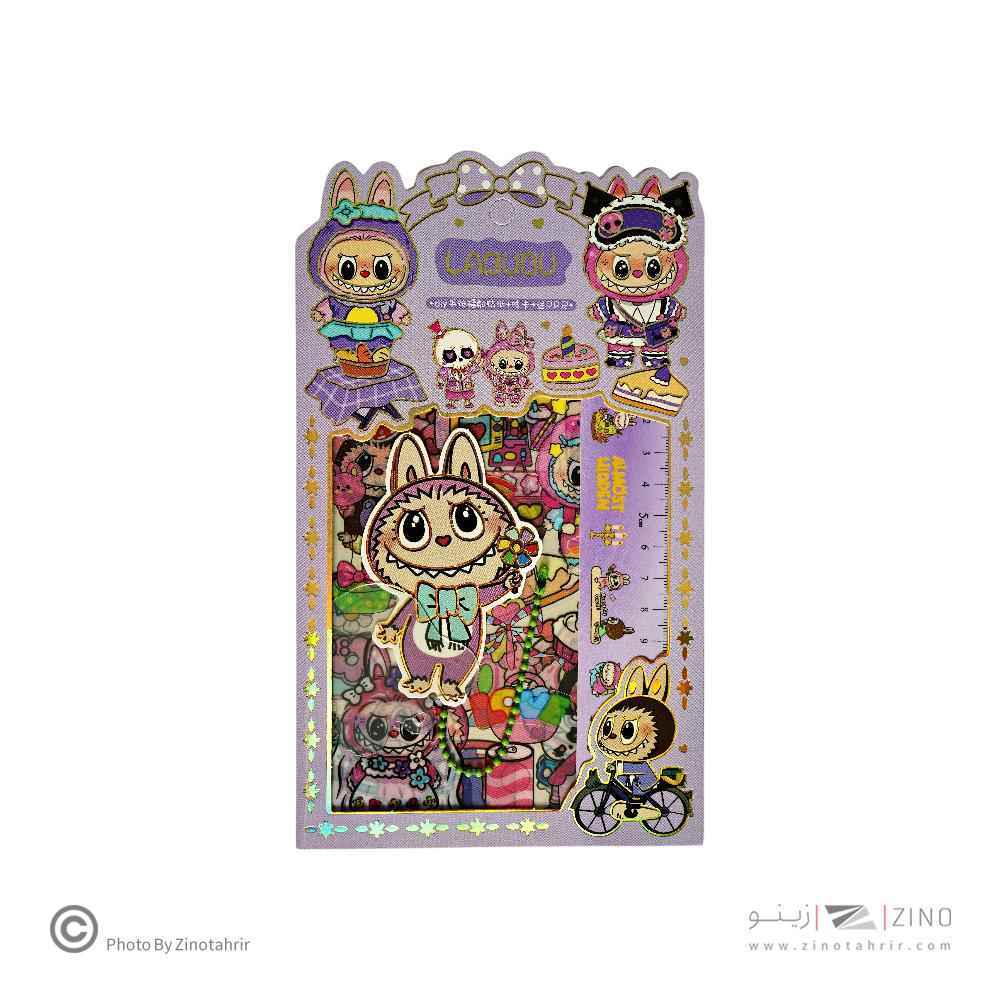 استیکر فانتزی(طرح لبوبو)همراه با خط کش کدSZ-152