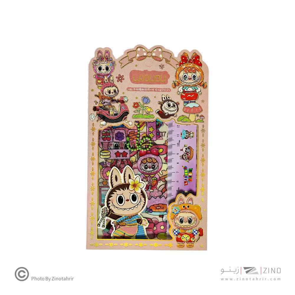 استیکر فانتزی(طرح لبوبو)همراه با خط کش کدSZ-152