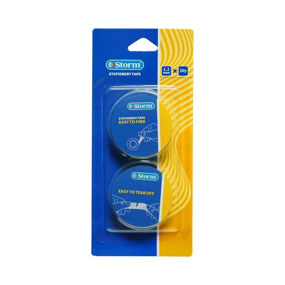 چسب نواری فانتزی رنگی1/2سانت 20یارد بسته2عددی استورم کدHL-102527
