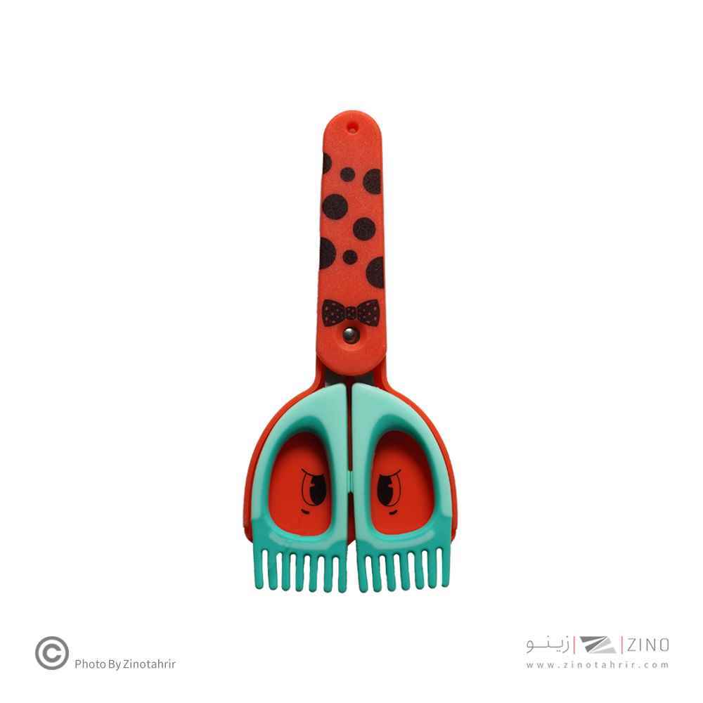 قیچی تیغه فلزی سر گرد غلاف دار فرچه دار اسکول فنز کد923201