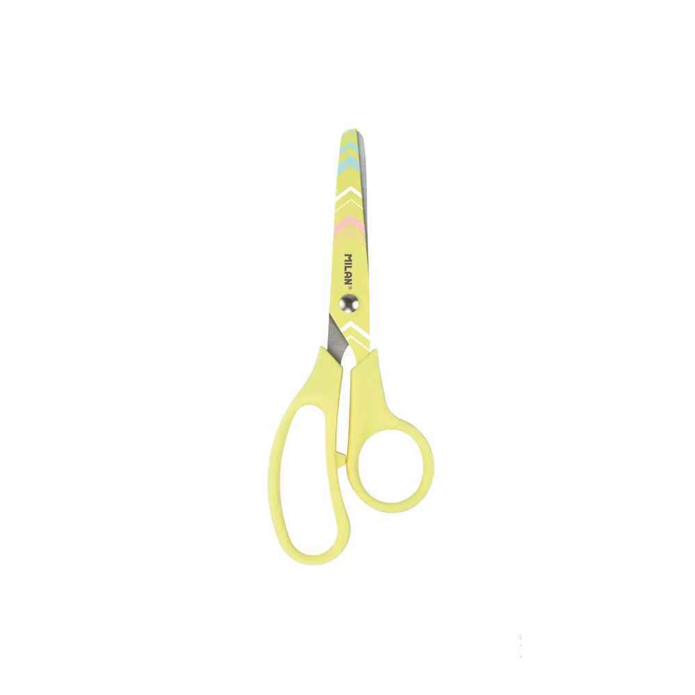 قیچی مهد کودکی13سانت بلیستری رنگ لیمویی میلان کدbwm10426vn