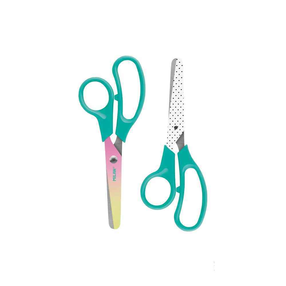 قیچی مهد کودکی 13سانت بلیستری فیروزه ای میلان کدbwm10444t