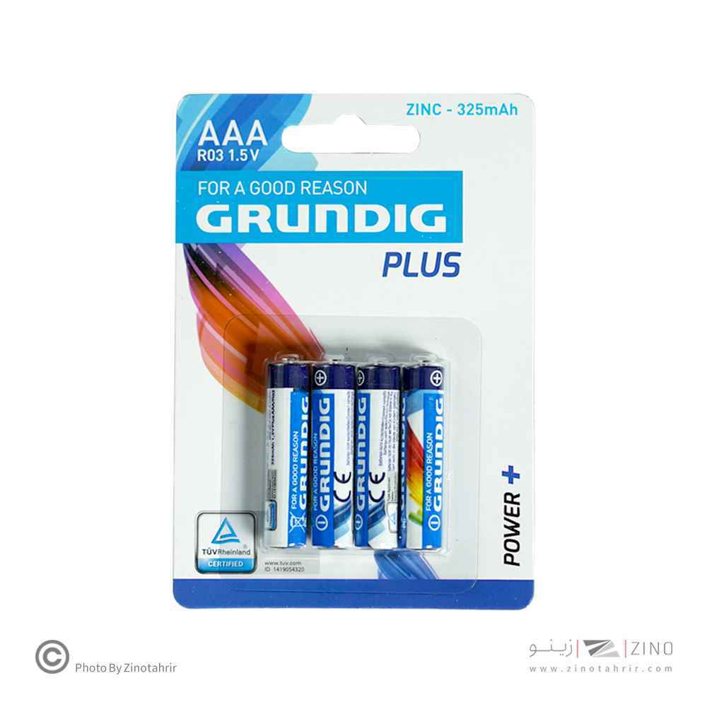 باتری نیم قلمی کارت پلاس4عددی گروندیک325میلی آمپر کد506