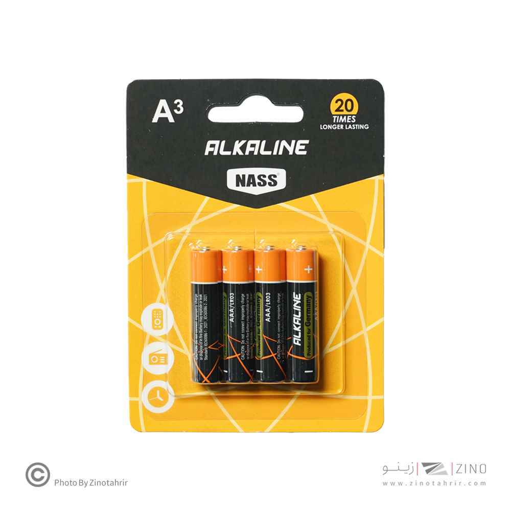 باتری نیم قلمی آلکالاین4عددی ناس کد528