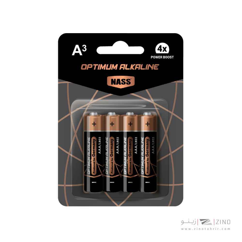 باتری نیم قلمی آلکالاین اپتی موم4عددی ناس کد522