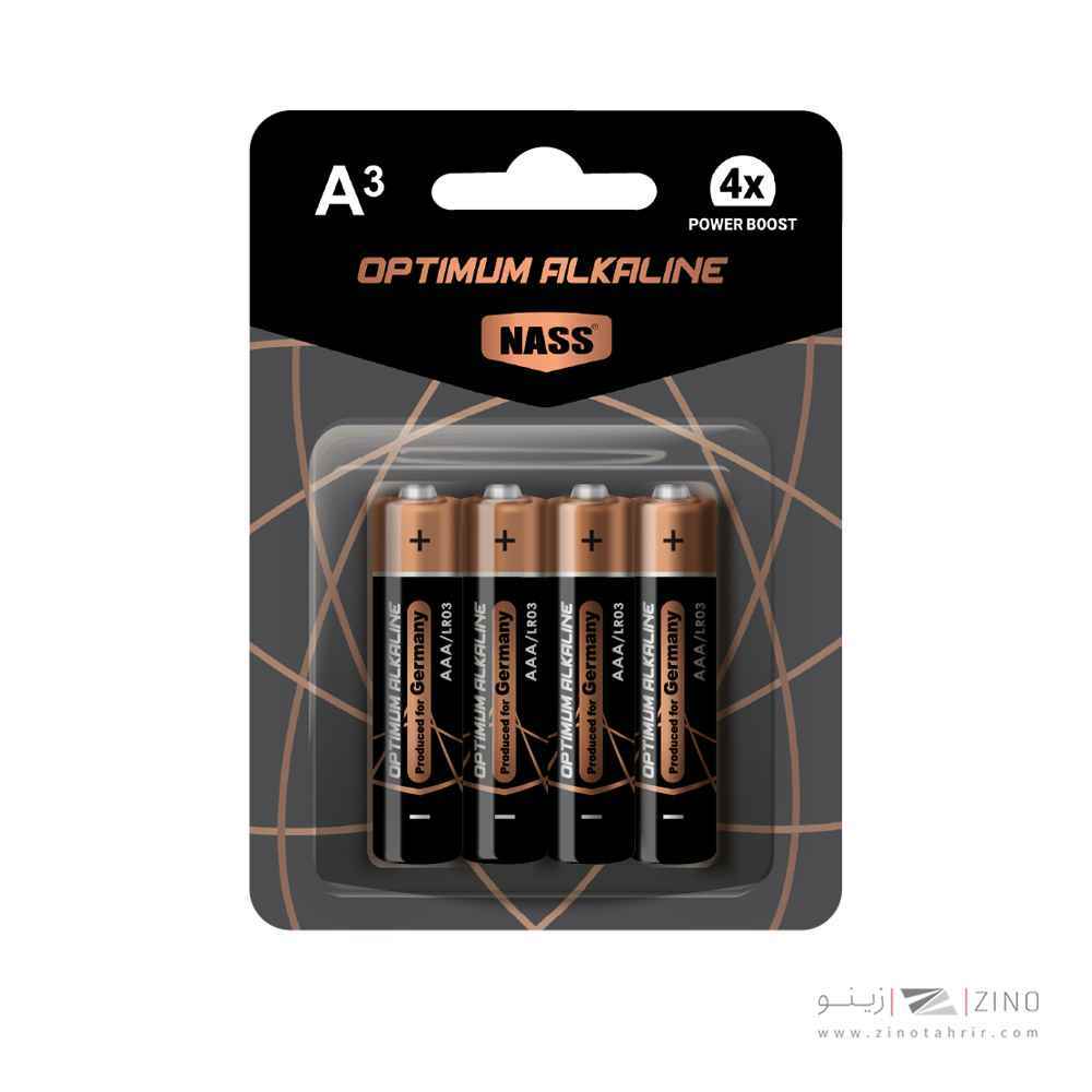 باتری نیم قلمی آلکالاین اپتی موم4عددی ناس کد520
