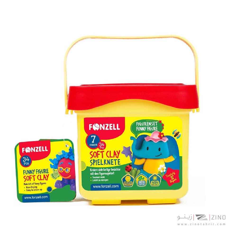 خمیربازی7رنگ سطلی ست فیگور خنده فونزل کد685087