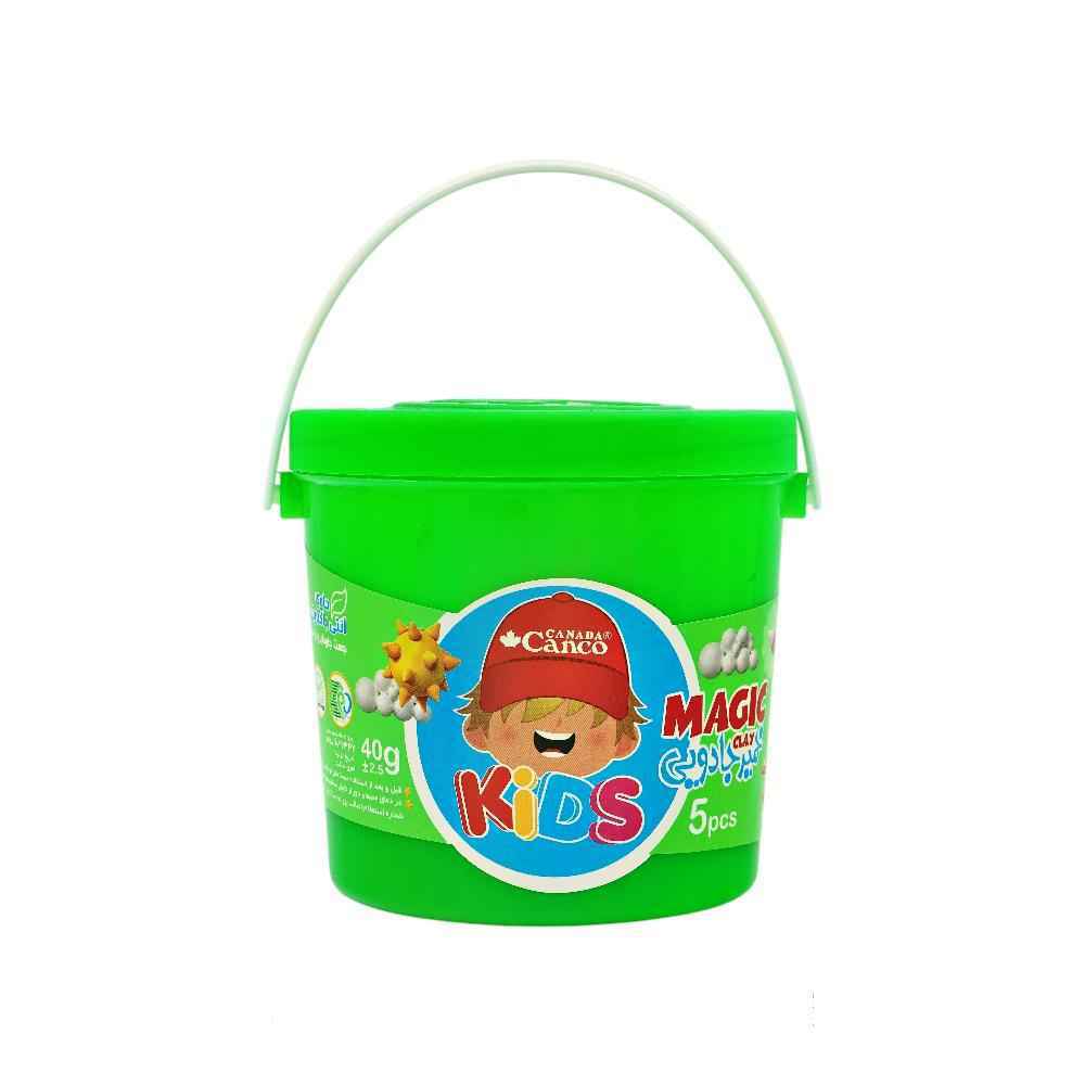 خمیربازی5رنگ جادویی(40گرم سطلی  دسته دار) آنتی باکتریال کنکو