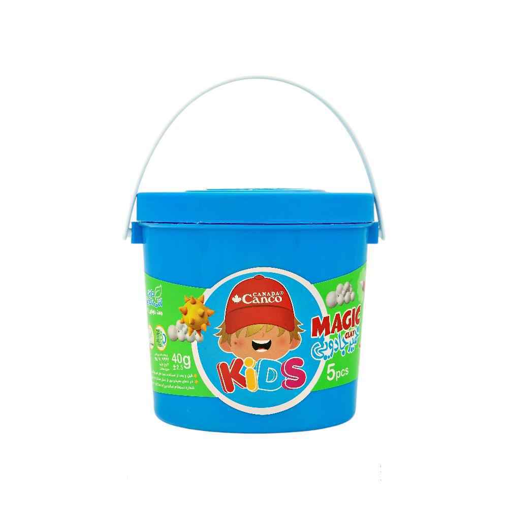 خمیربازی5رنگ جادویی(40گرم سطلی  دسته دار) آنتی باکتریال کنکو