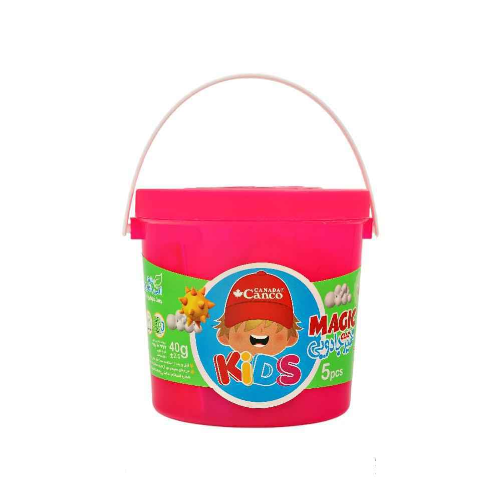 خمیربازی5رنگ جادویی(40گرم سطلی  دسته دار) آنتی باکتریال کنکو