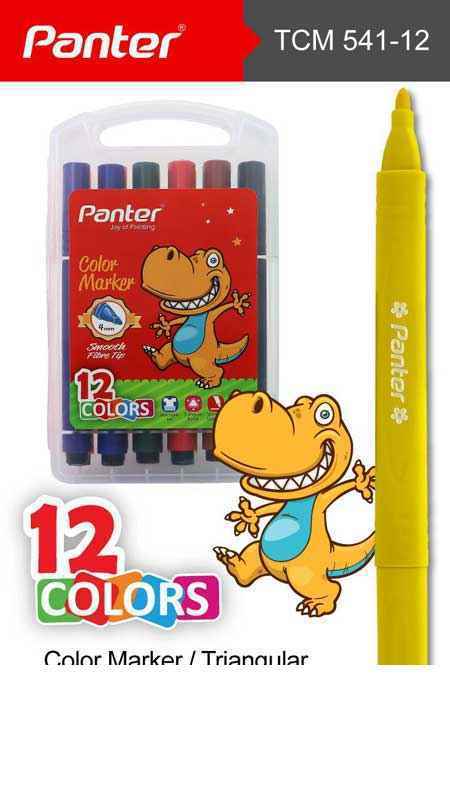 ماژیک نقاشی 12رنگ سه گوش دکتر پنتر کدTCM542-12
