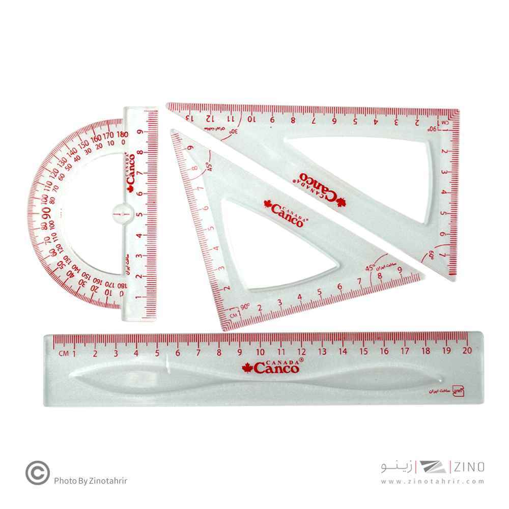ست نقاله گونیا خطکش 4تکه کریستال کنکو