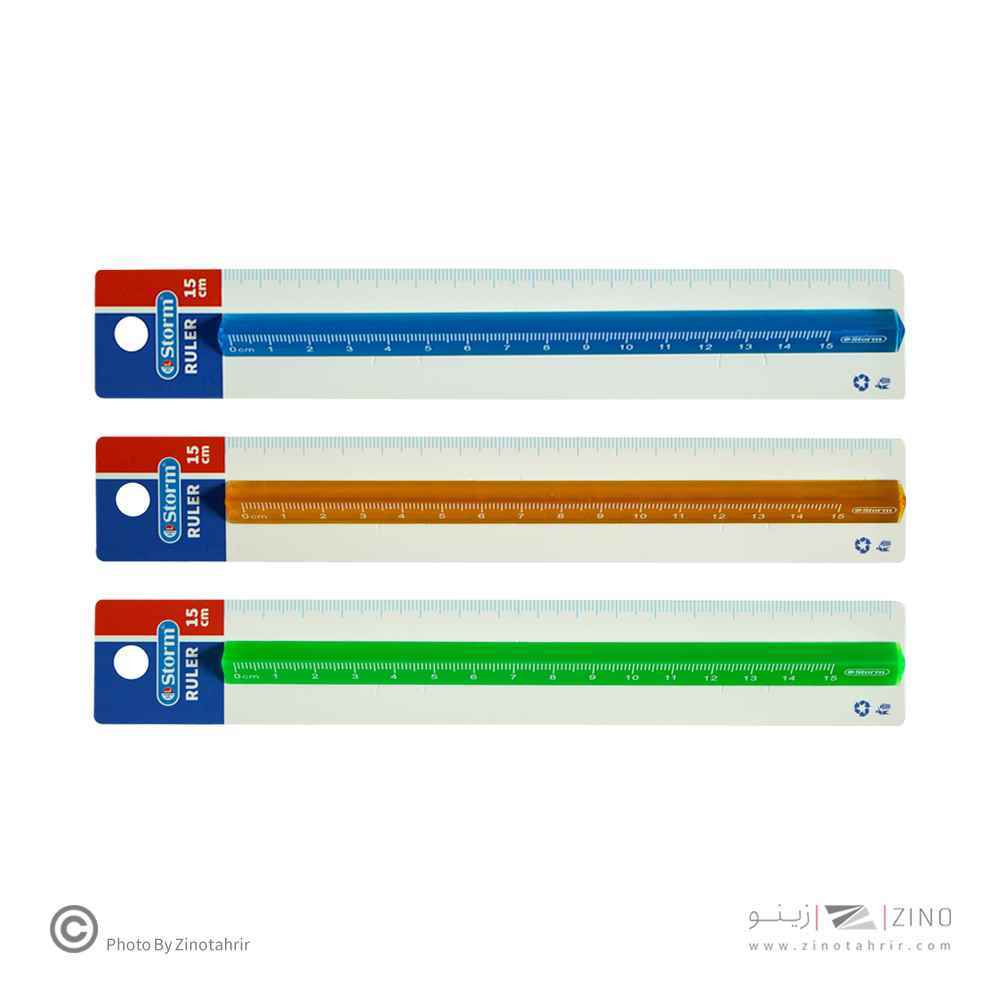 خط کش15سانت کریستال رنگی سه گوش(مثلثی) استورم کد630115