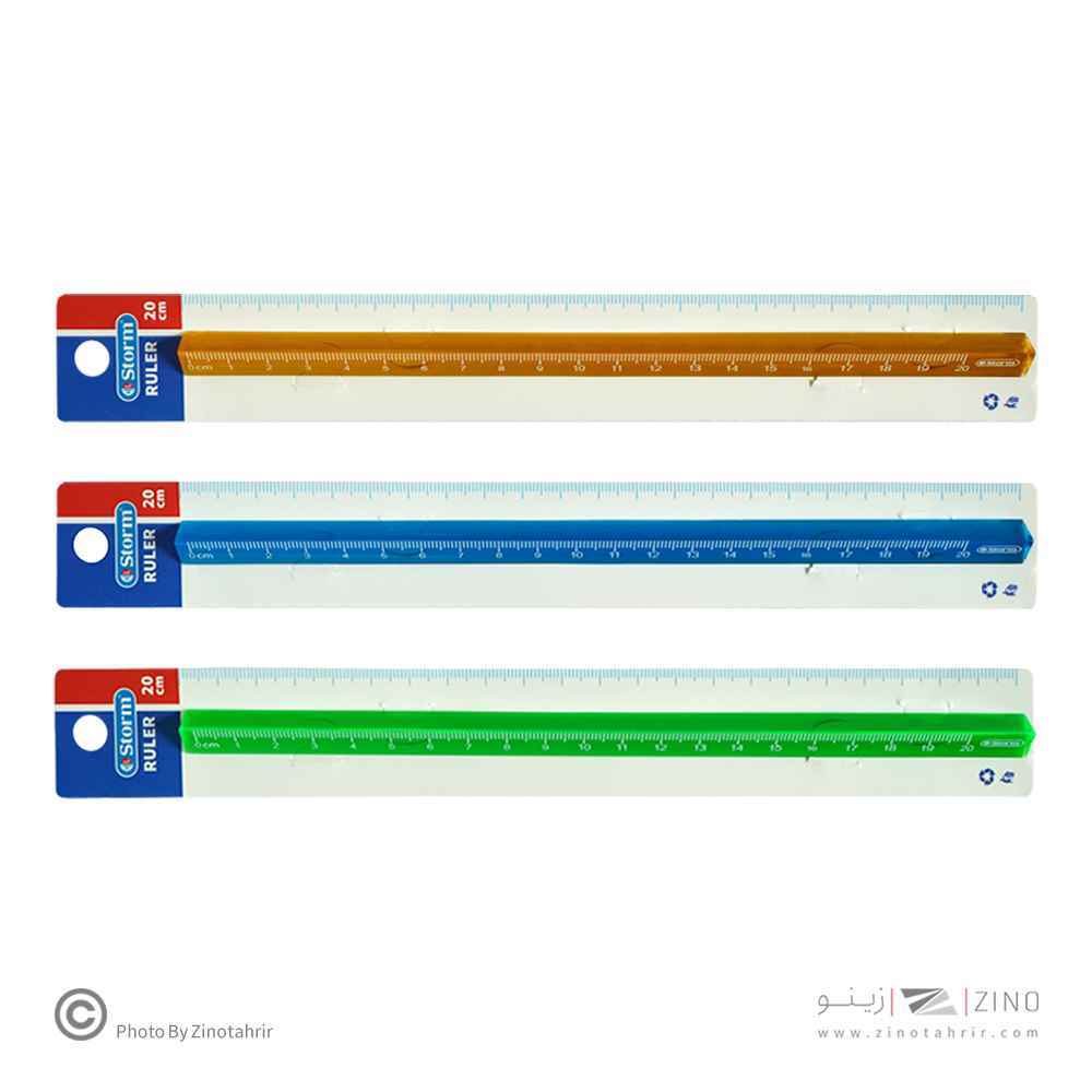 خط کش20سانت کریستال رنگی سه گوش(مثلثی) استورم کد630120