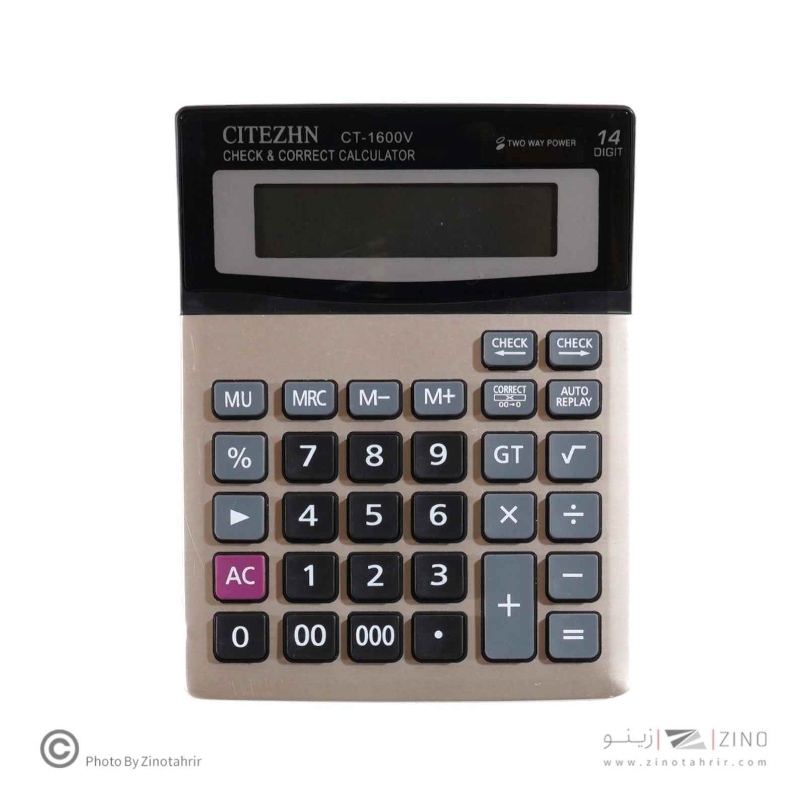 ماشین حساب رومیزی کرونی /سی تی ژن14رقم3صفرکدCT-1600V