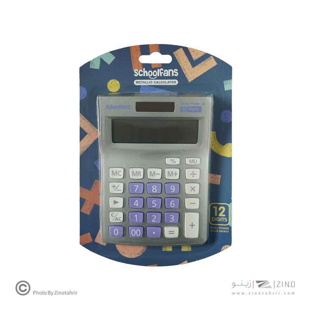 ماشین حساب رومیزی متالیک12رقم2صفر اسکول فنز  کد923305