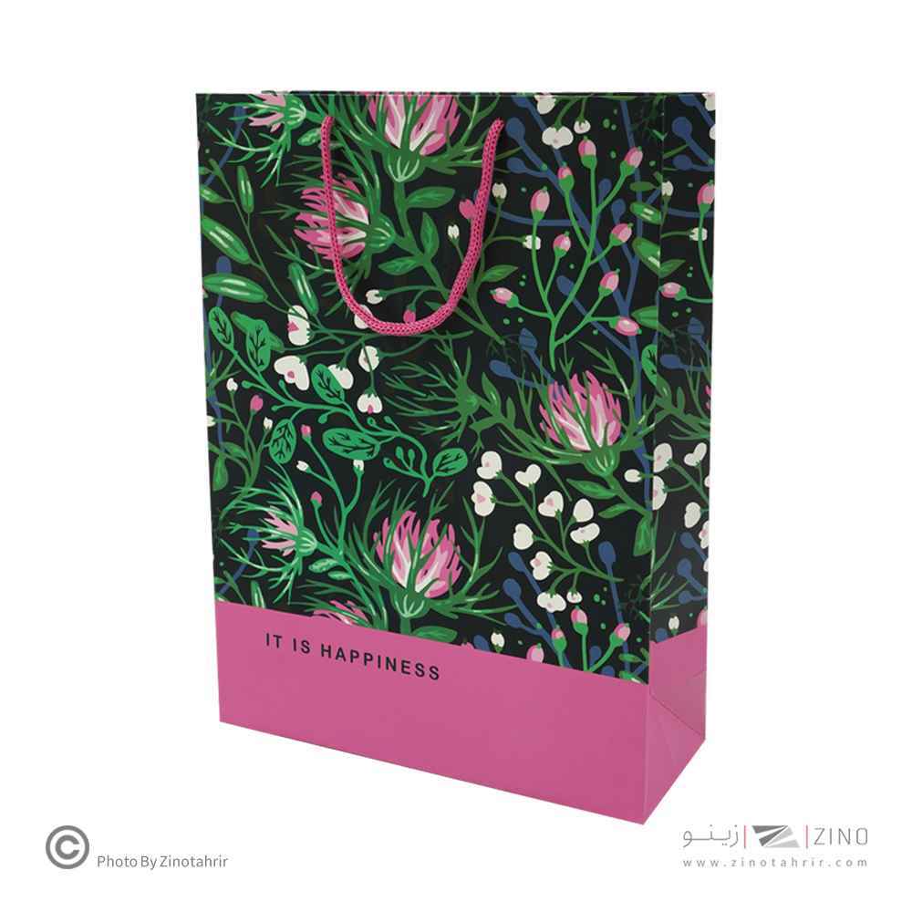 ساک دستی(کادویی)گلاسه طرح دار سایز3هیرمند پیپر24*33