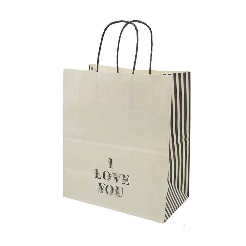 پاکت دسته دار سفید طرح دار سایز 232613110گرم