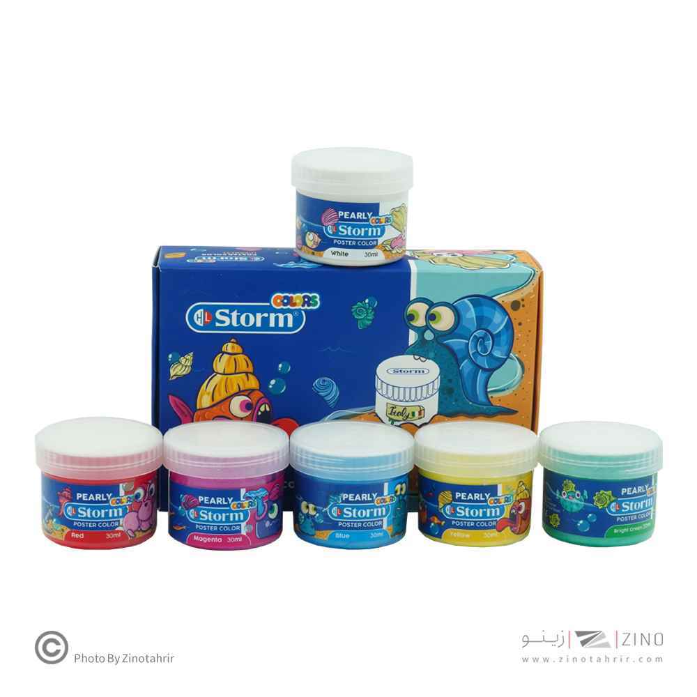 گواش6رنگ صدفی30میل استورم کد500406