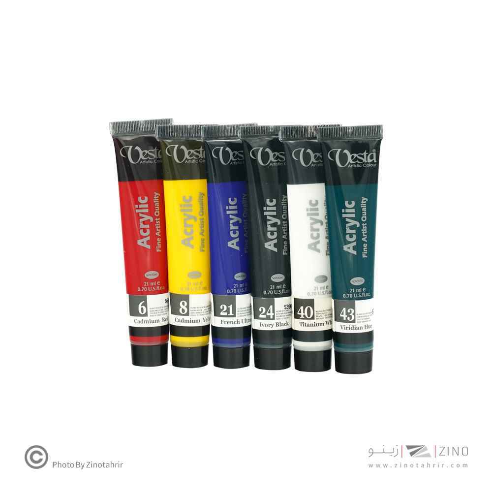 اکریلیک21میل بسته6رنگ وستا