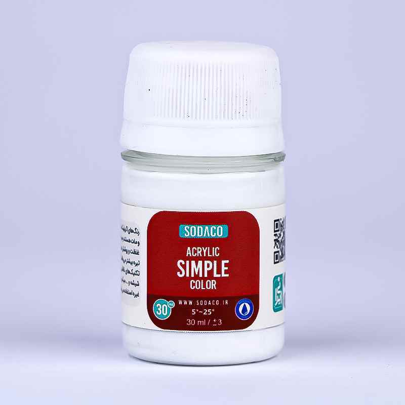 اکریلیک ساده30میل سوداکو سفید کد00340
