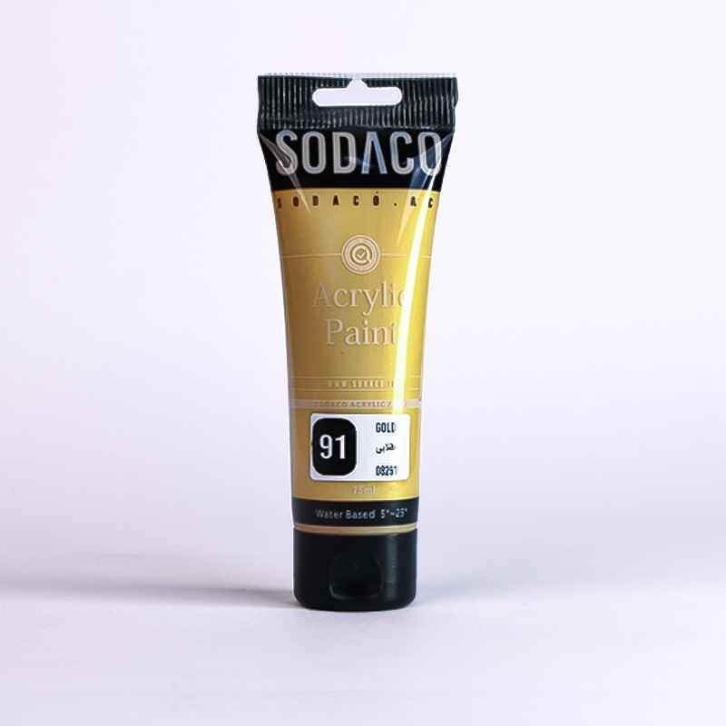 اکریلیک متالیک تیوبی75میل سوداکو متالیک طلایی کد08291