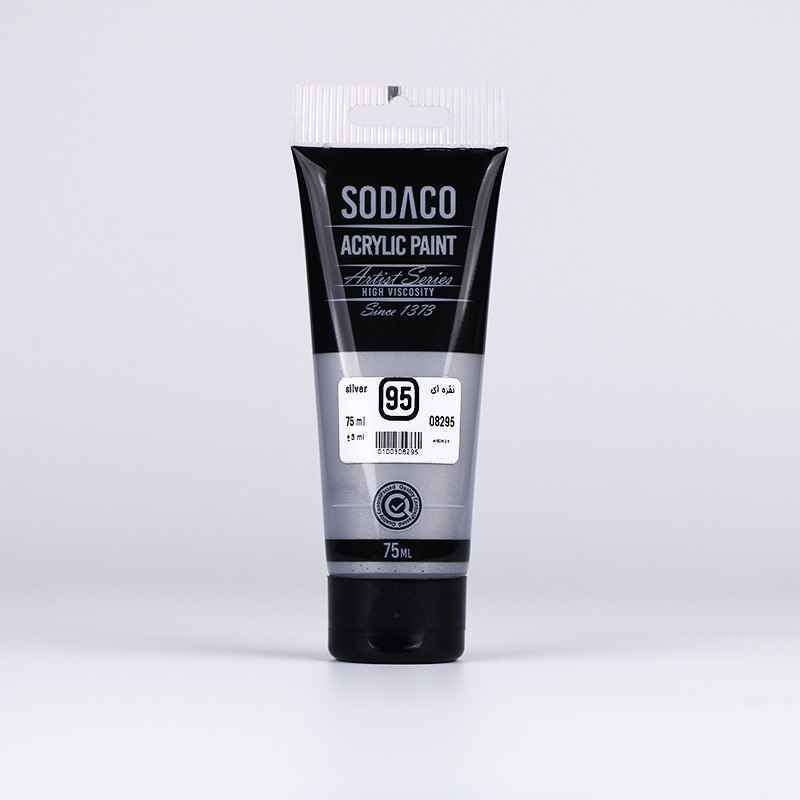 اکریلیک متالیک تیوبی75میل سوداکو متالیک نقره ای کد08295