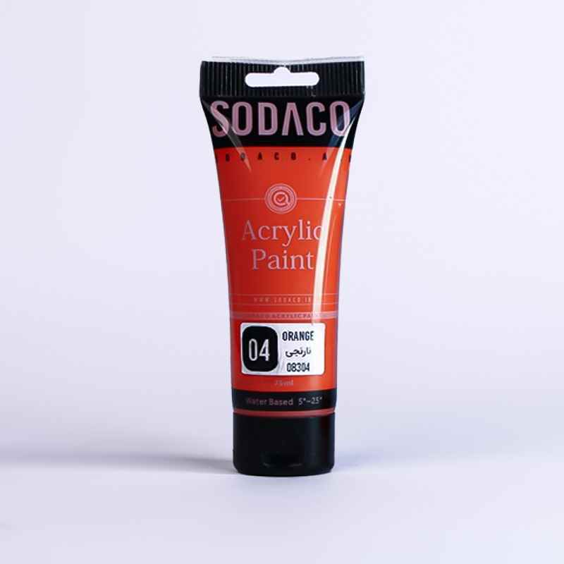 اکریلیک ساده تیوپی75میل سوداکو نارنجی کد08304