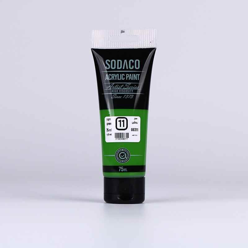 اکریلیک ساده تیوپی75میل سوداکو سبز روشن کد08311