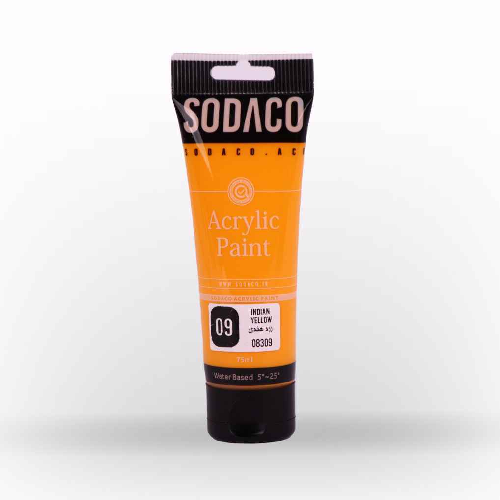 اکریلیک ساده تیوپی75میل سوداکو زرد هندی کد08309