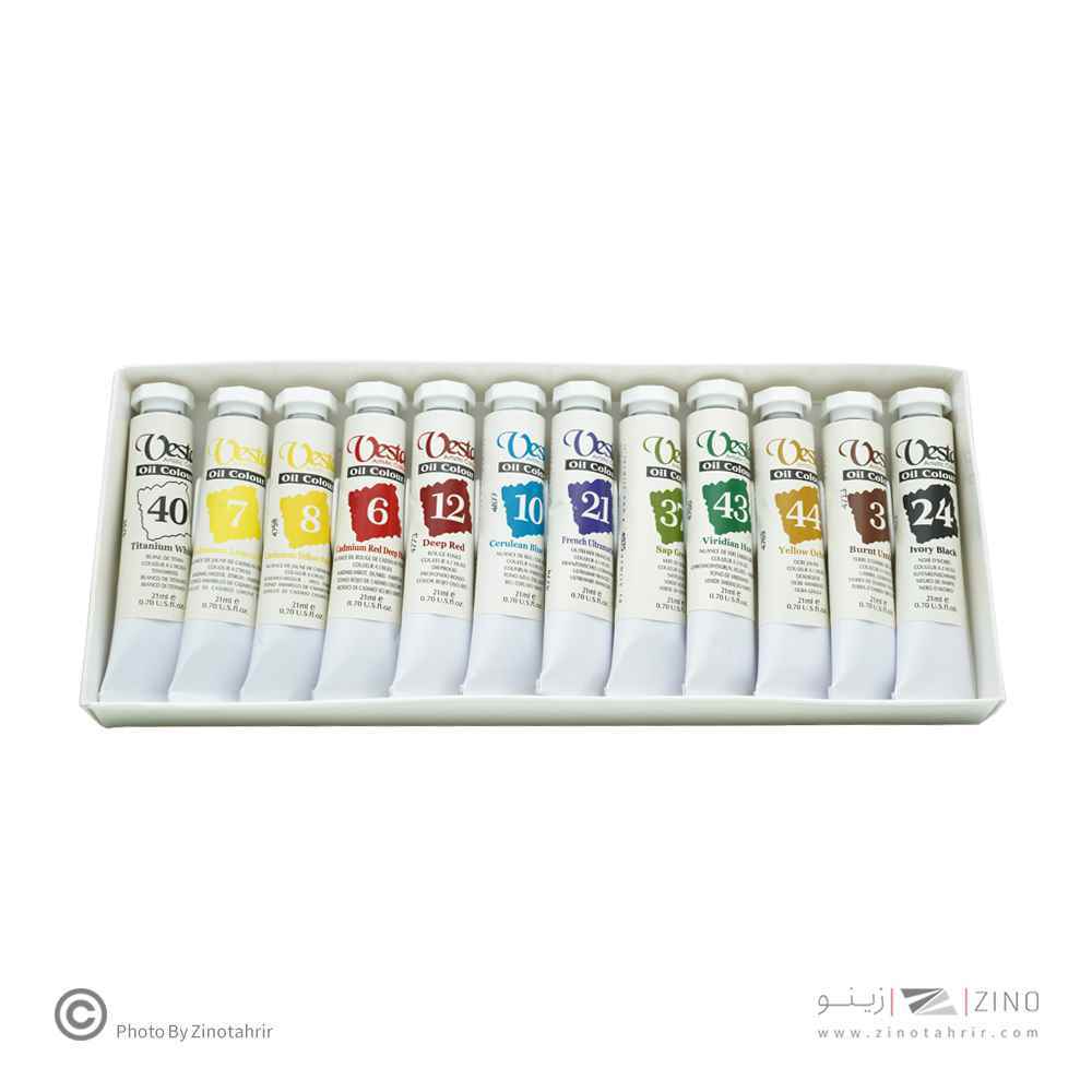 رنگ روغن21میل بسته12رنگ وستا