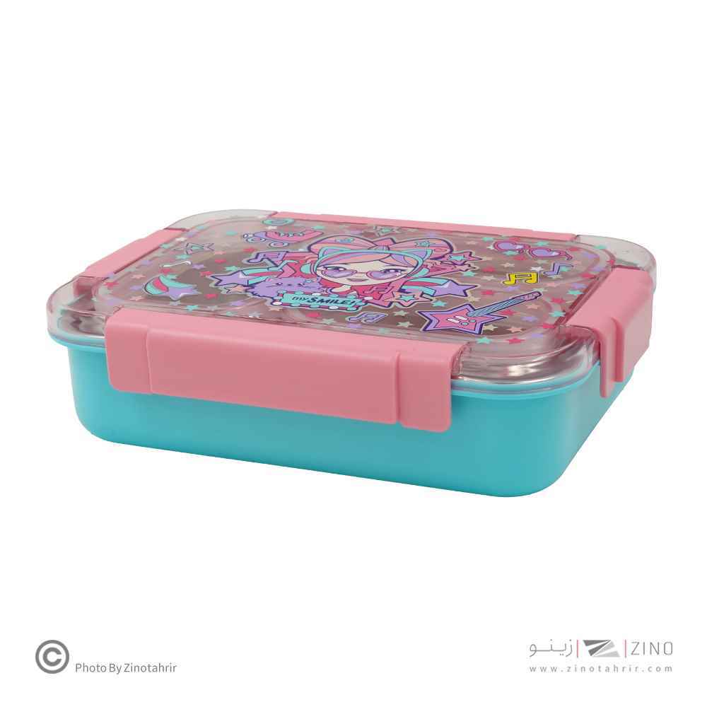 ظرف غذا تک طبقه 710میل مستطیل سه خانه فانتزی(استیل304) وست کدU2086 