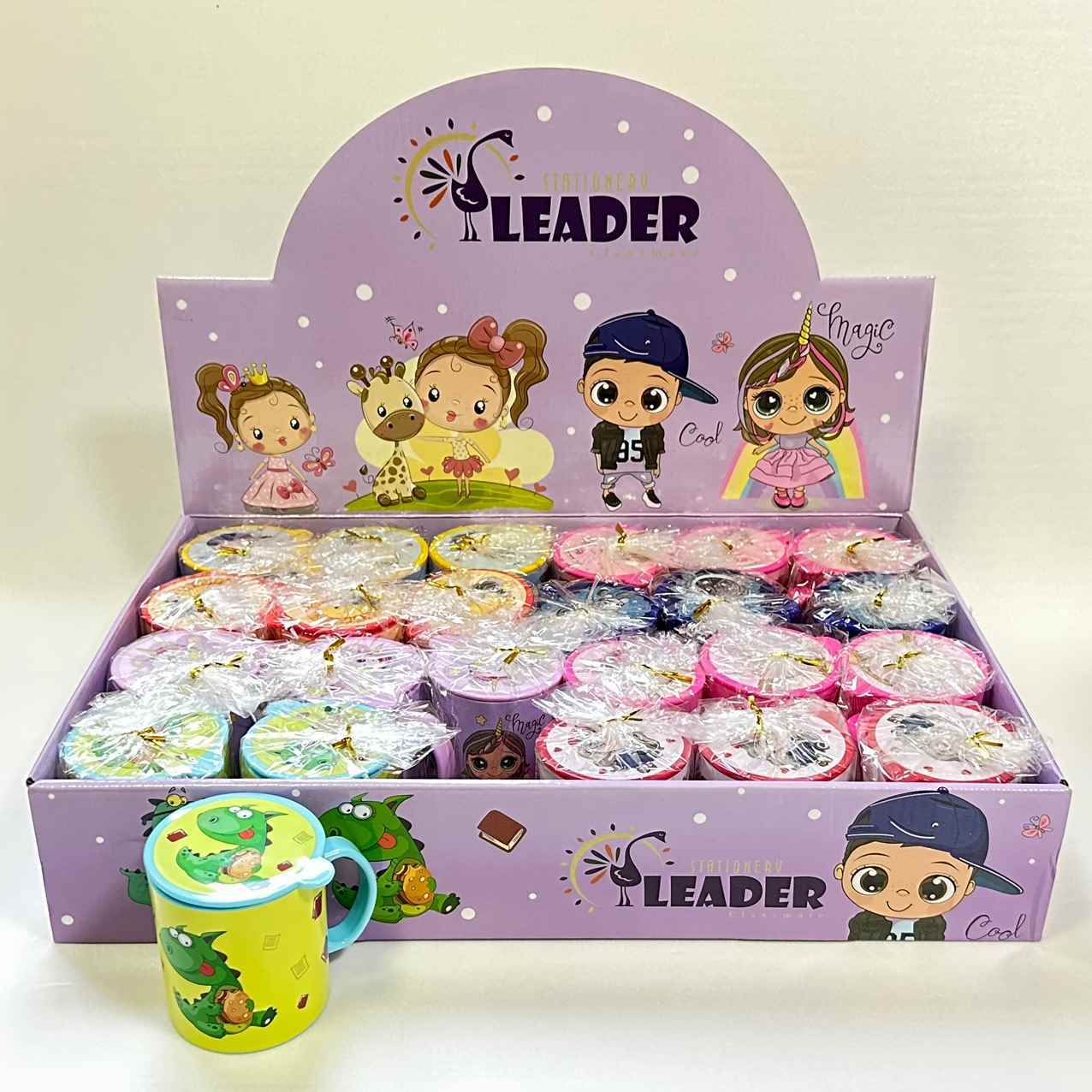 لیوان فانتزی دسته دار درب دار لیدر کد8865