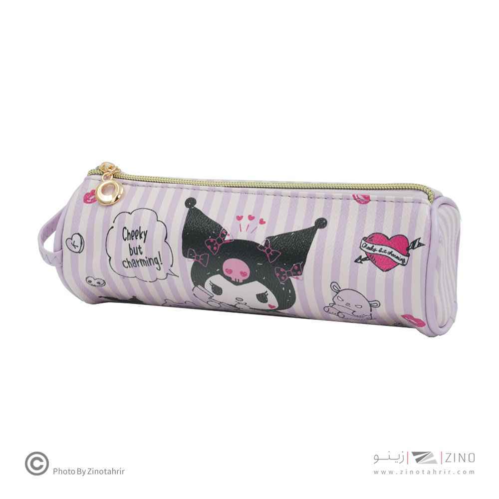 جامدادی تک زیپ فانتزی چرمی استوانه کد72307