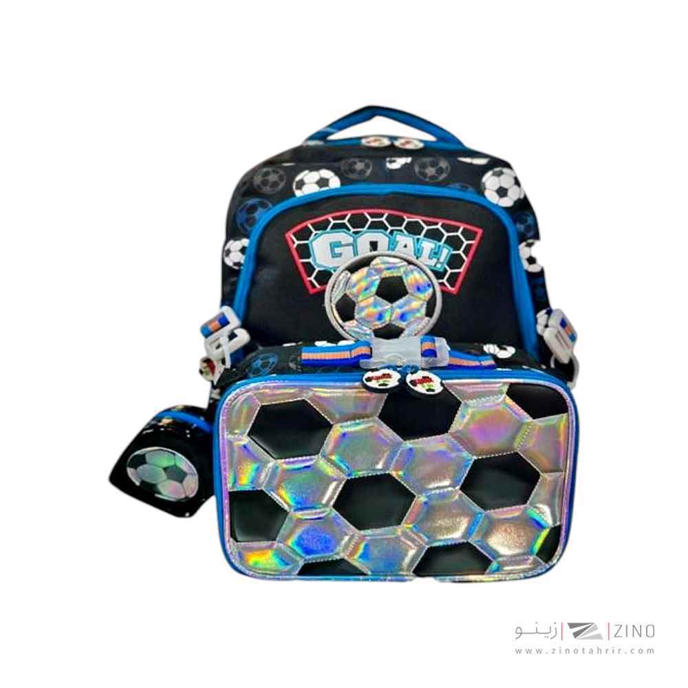 ست کوله پشتی به همراه ظرف غذا وست فوتبالی کدU2092-3