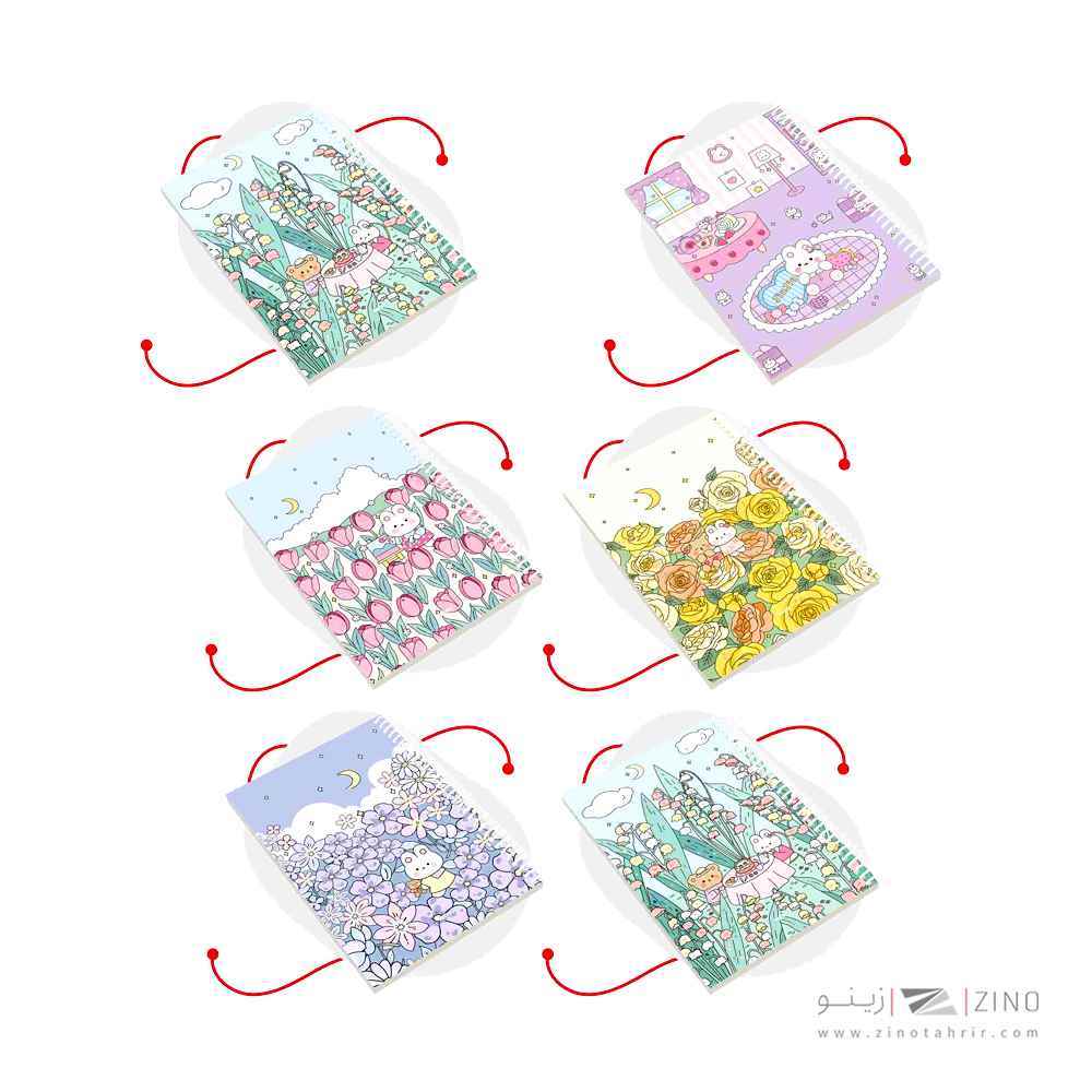 دفتر40برگ وزیری سیمی مجلد آبرنگ کدA039