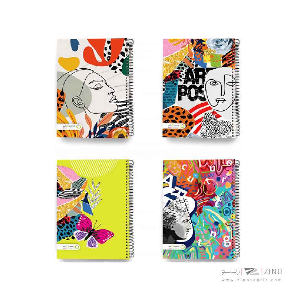 دفتر 100 برگ سیمی جلد سخت سایز 24*17 فانتزی الند  کدXX100