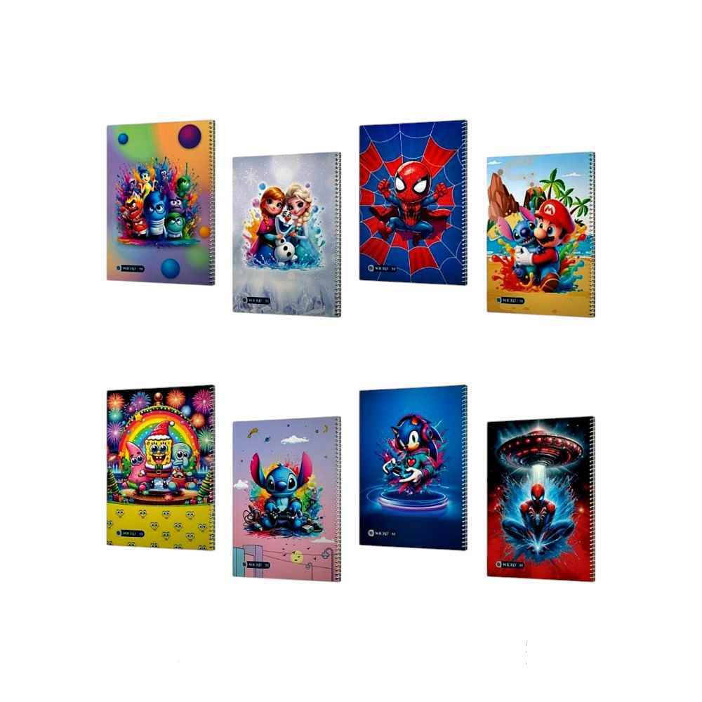 دفتر50برگ وزیری سیمی مجلد میکرو طرح فانتزی کد c 43-44-45-49-89