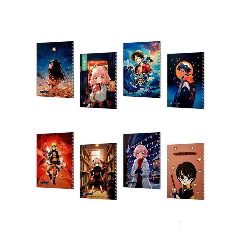 دفتر50برگ وزیری سیمی مجلد میکرو طرح فانتزی کد c 43-44-45-49-89