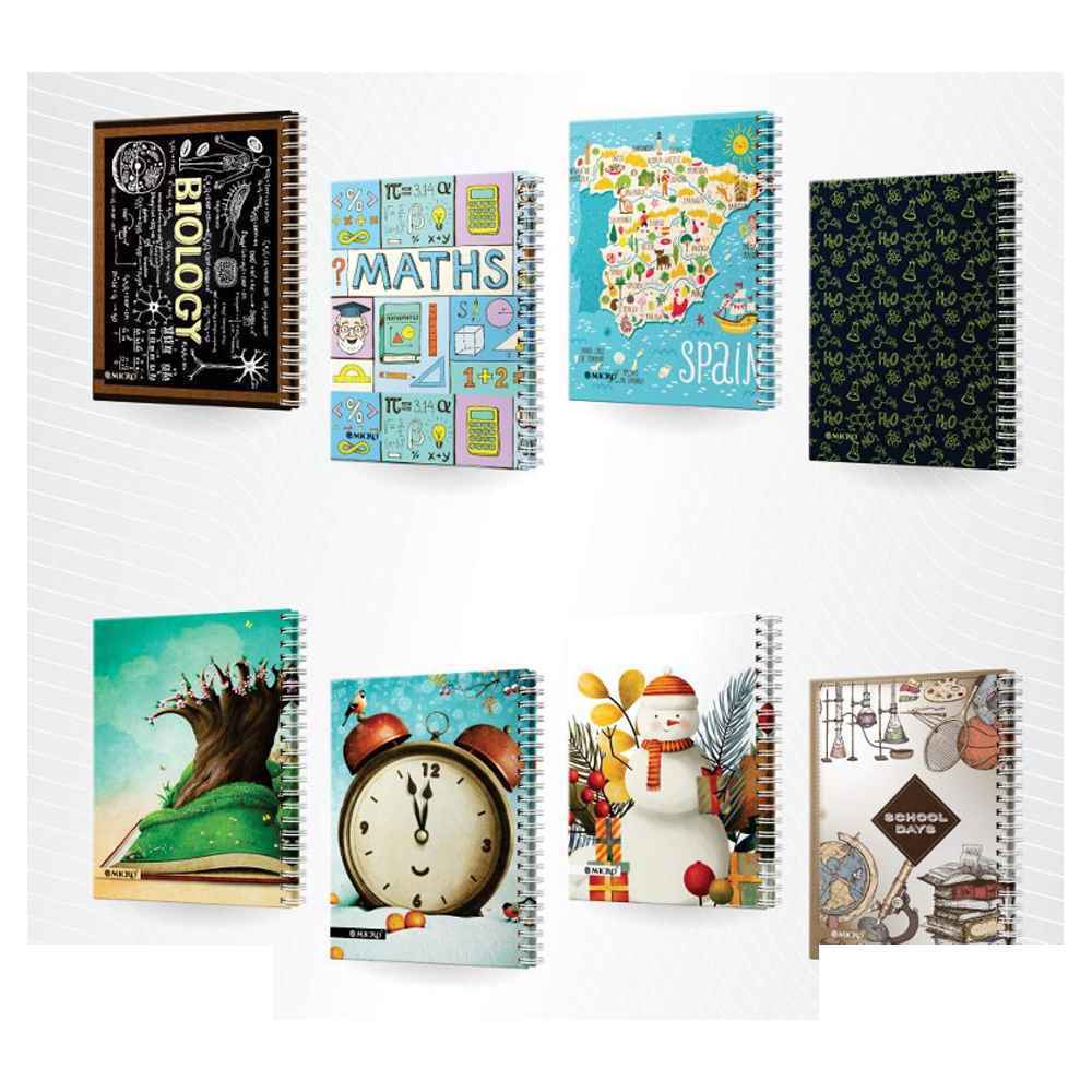 دفتر100برگ B5سیمی کشدار طرح دار میکرو