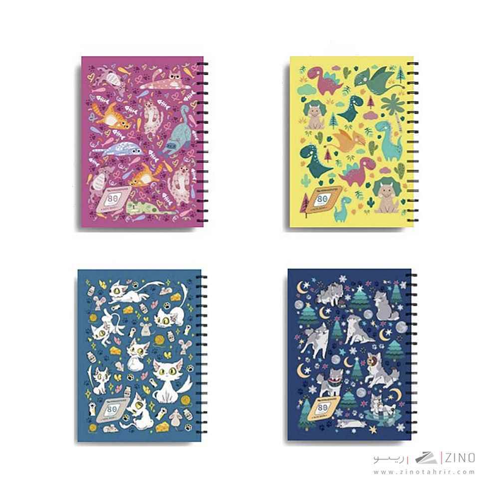 دفتر80برگ وزیری سیمی طلقی کودکانه(داخل طرح دار)هیرمندپیپر