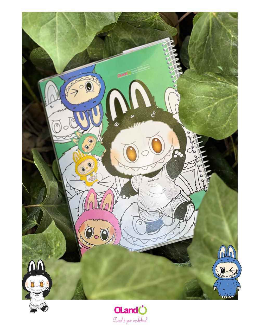 دفتر50برگ وزیری سیمی مجلد طرح لبوبو الند کدIBB-VZ-50