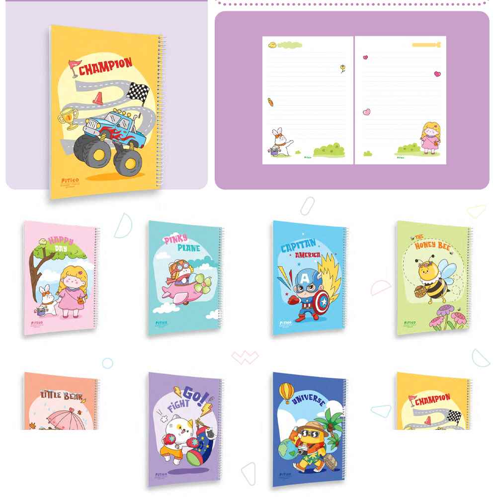دفتر60برگ وزیری سیمی مجلد حاشیه دار پیتیکو کد349